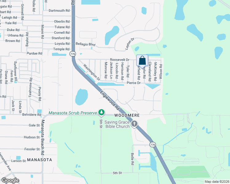 map of restaurants, bars, coffee shops, grocery stores, and more near 9081 Coachman Drive in Venice