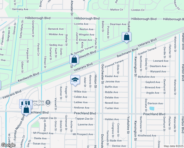 map of restaurants, bars, coffee shops, grocery stores, and more near 20441 Vanguard Terrace in Port Charlotte
