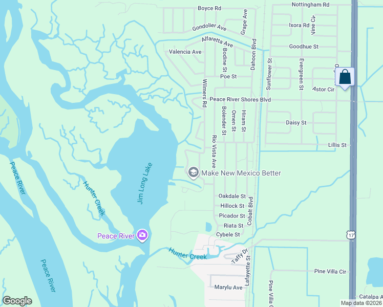 map of restaurants, bars, coffee shops, grocery stores, and more near 470 Ridgecrest Drive in Punta Gorda