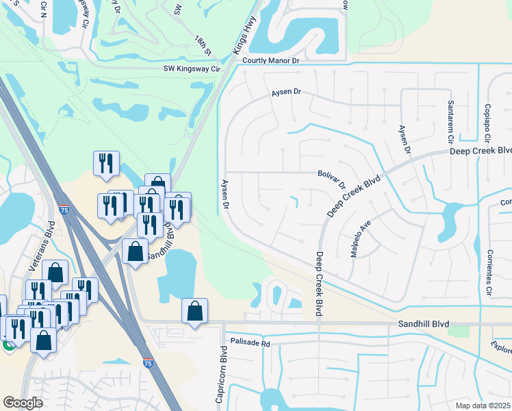 map of restaurants, bars, coffee shops, grocery stores, and more near 291 Campinas Street in Punta Gorda