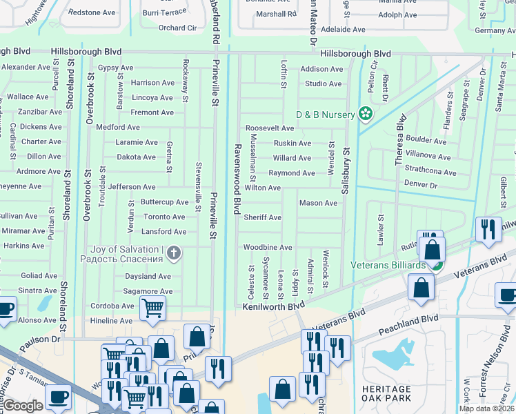 map of restaurants, bars, coffee shops, grocery stores, and more near 19077 Mascoma Avenue in Port Charlotte