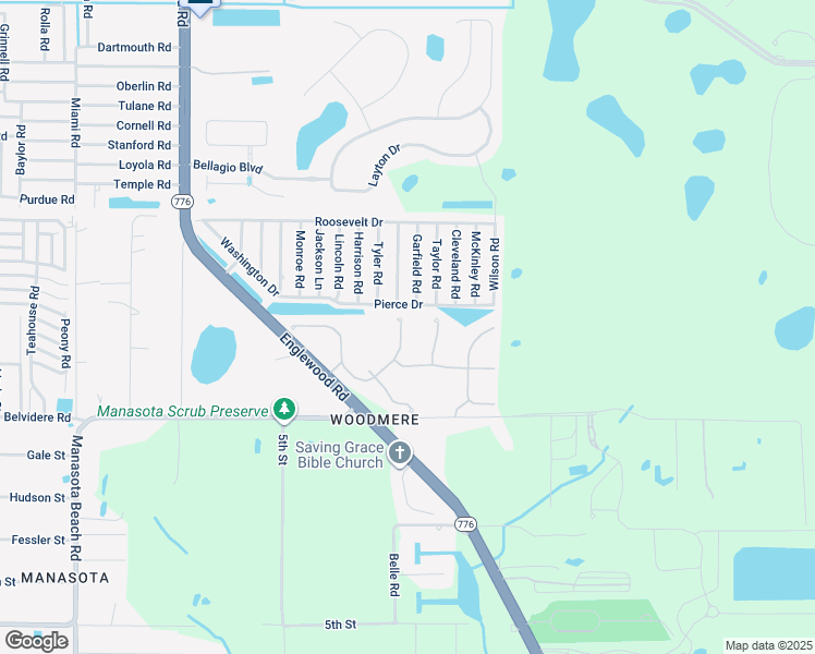 map of restaurants, bars, coffee shops, grocery stores, and more near 9303 Coachman Drive in Venice