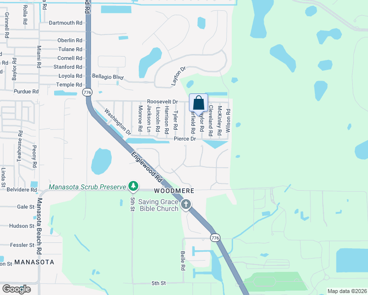 map of restaurants, bars, coffee shops, grocery stores, and more near 9297 Coachman Drive in Venice