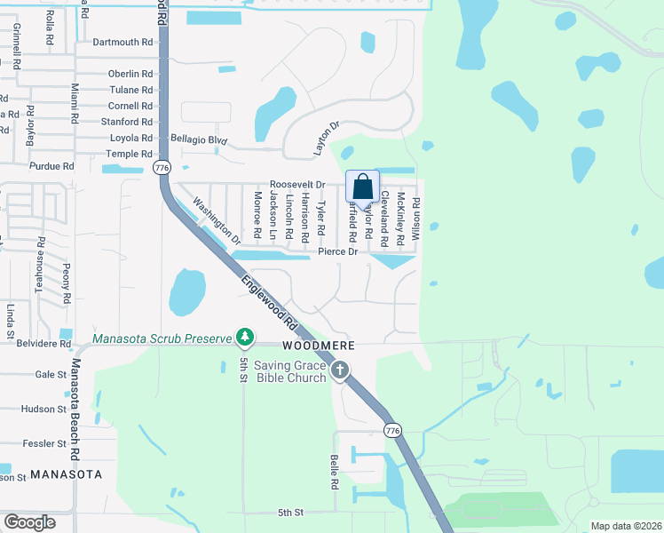 map of restaurants, bars, coffee shops, grocery stores, and more near 9306 Coachman Drive in Venice