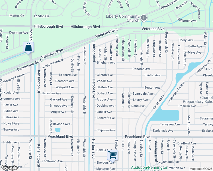 map of restaurants, bars, coffee shops, grocery stores, and more near 21492 Seaton Avenue in Port Charlotte