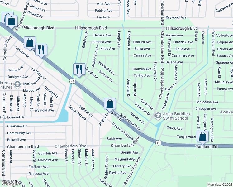 map of restaurants, bars, coffee shops, grocery stores, and more near 266 Longley Drive in Port Charlotte