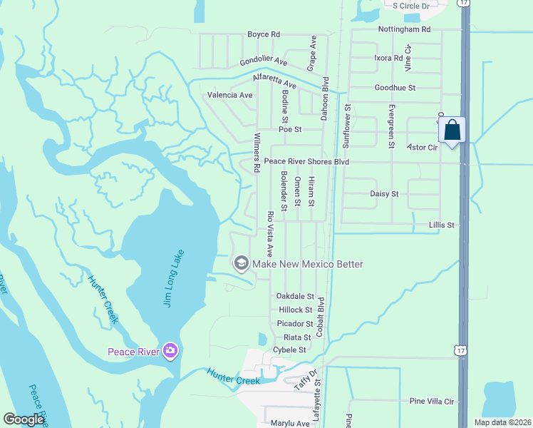 map of restaurants, bars, coffee shops, grocery stores, and more near 345 Rio Vista Avenue in Punta Gorda