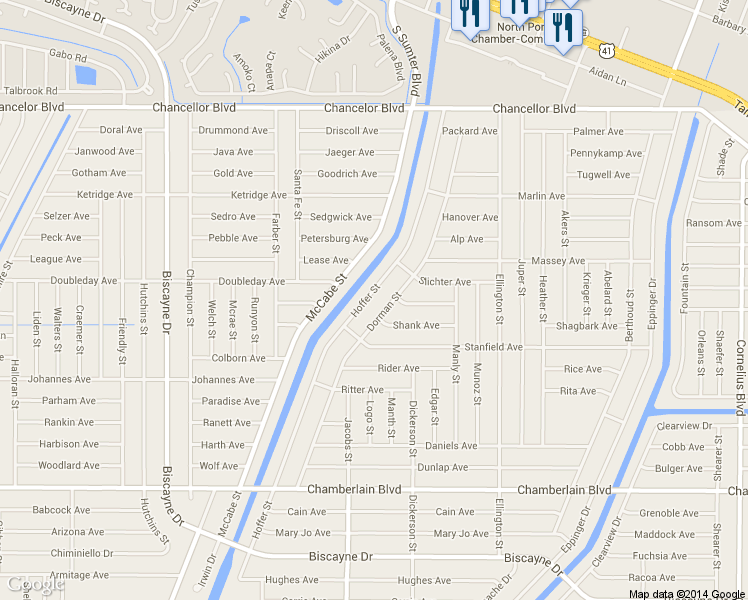 map of restaurants, bars, coffee shops, grocery stores, and more near 284 Hoffer Street in Port Charlotte