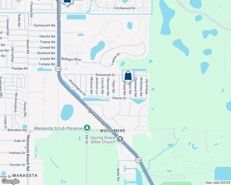 map of restaurants, bars, coffee shops, grocery stores, and more near 5880 Tyler Road in Venice