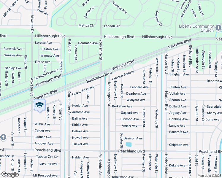 map of restaurants, bars, coffee shops, grocery stores, and more near 247 Kensington Street in Port Charlotte