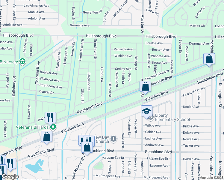 map of restaurants, bars, coffee shops, grocery stores, and more near 20182 Spangler Terrace in Port Charlotte
