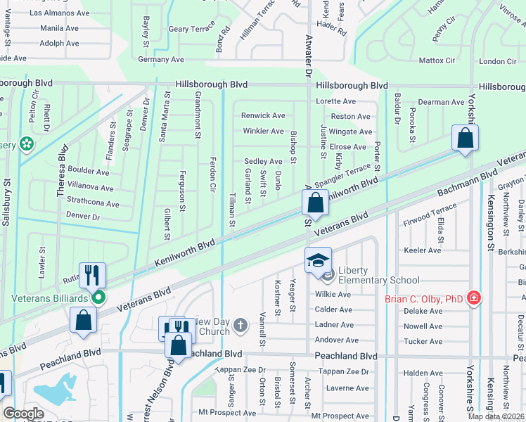 map of restaurants, bars, coffee shops, grocery stores, and more near 20229 Spangler Terrace in Port Charlotte