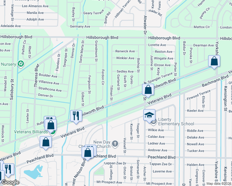 map of restaurants, bars, coffee shops, grocery stores, and more near 20182 Spangler Terrace in Port Charlotte