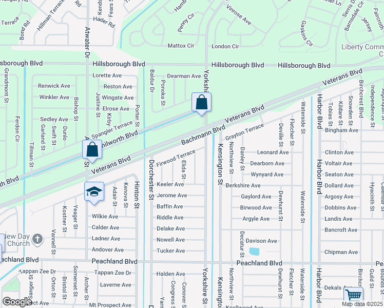 map of restaurants, bars, coffee shops, grocery stores, and more near 256 Ambler Street in Port Charlotte