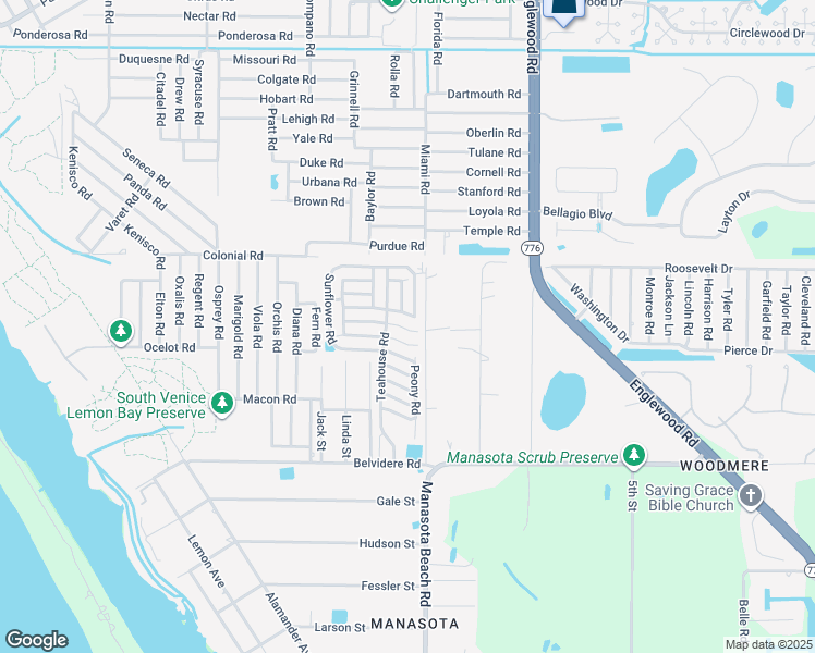 map of restaurants, bars, coffee shops, grocery stores, and more near 500 Water Lily Drive in Venice