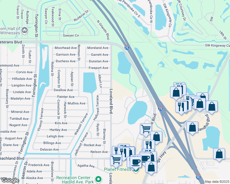 map of restaurants, bars, coffee shops, grocery stores, and more near in PT CHARLOTTE