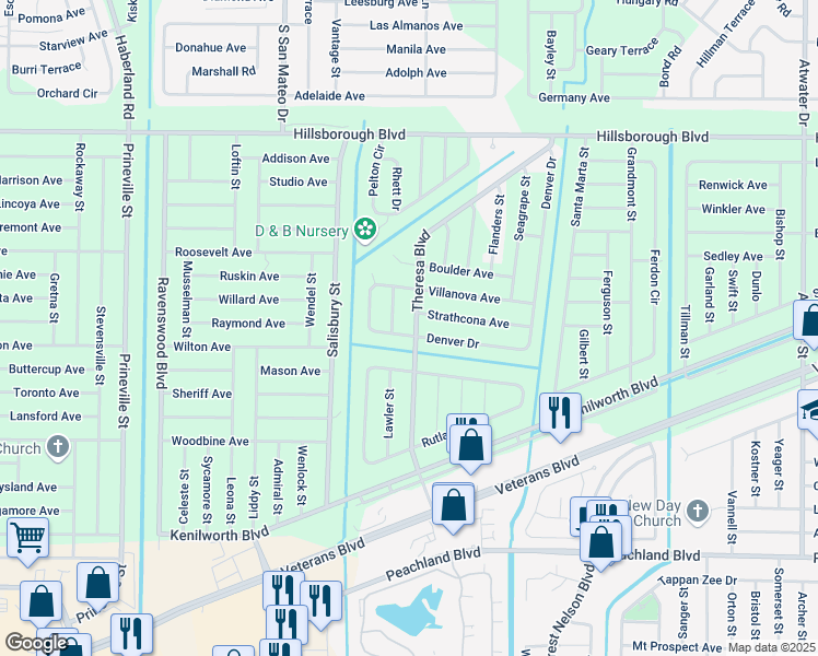 map of restaurants, bars, coffee shops, grocery stores, and more near 285 Day Break Circle in Port Charlotte