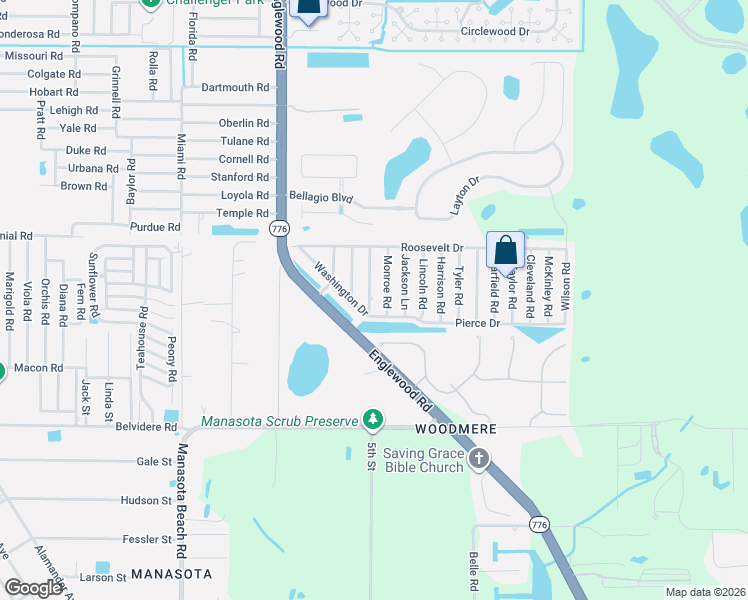 map of restaurants, bars, coffee shops, grocery stores, and more near 5888 Monroe Road in Venice