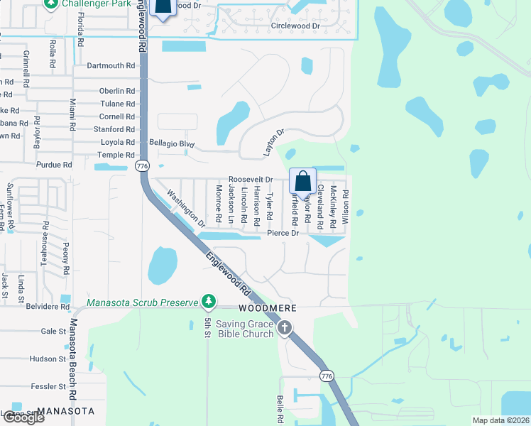 map of restaurants, bars, coffee shops, grocery stores, and more near 5880 Tyler Road in Venice