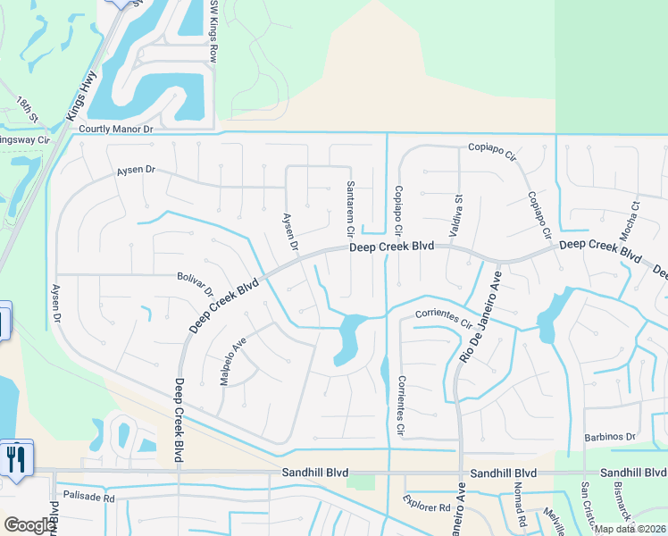 map of restaurants, bars, coffee shops, grocery stores, and more near 212 Boa Vista Street in Punta Gorda