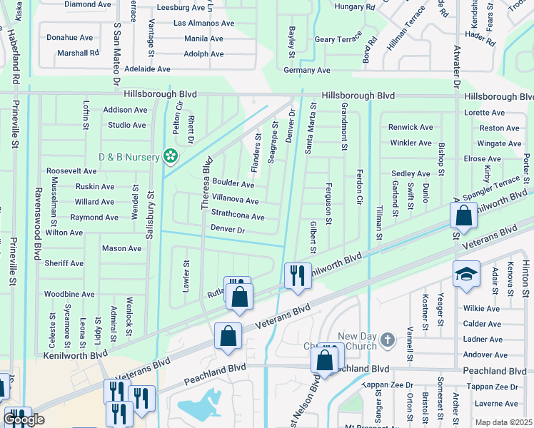 map of restaurants, bars, coffee shops, grocery stores, and more near 311 Denver Drive in Port Charlotte