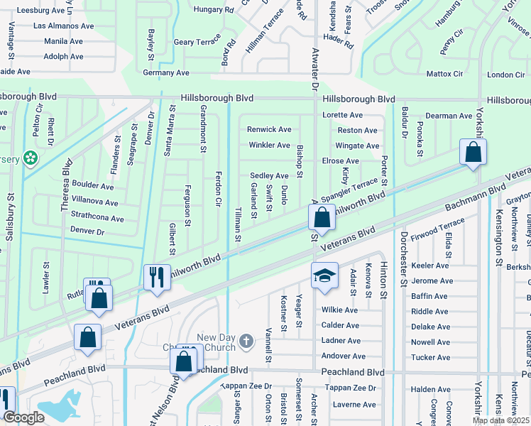 map of restaurants, bars, coffee shops, grocery stores, and more near 195 Swift Street in Port Charlotte