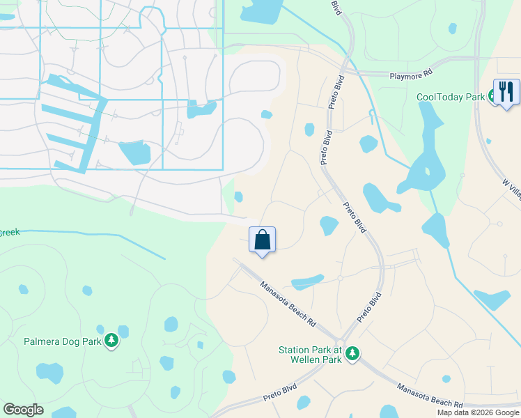 map of restaurants, bars, coffee shops, grocery stores, and more near 19399 Lappacio St in Venice
