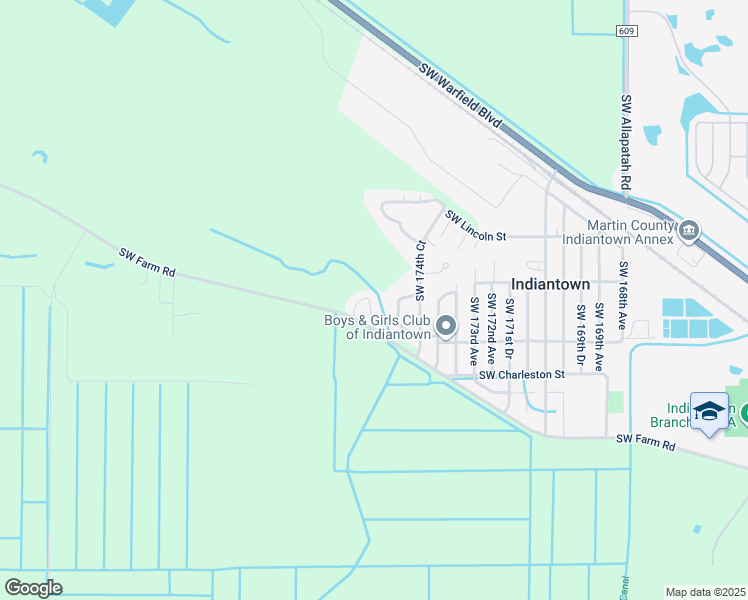 map of restaurants, bars, coffee shops, grocery stores, and more near 14785 Southwest Andalucia Court in Indiantown
