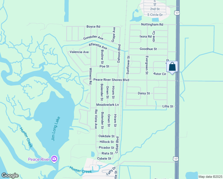 map of restaurants, bars, coffee shops, grocery stores, and more near 294 Hiram Street in Punta Gorda