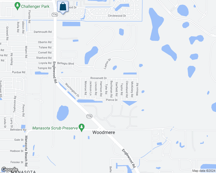 map of restaurants, bars, coffee shops, grocery stores, and more near 5839 Tyler Road in Venice