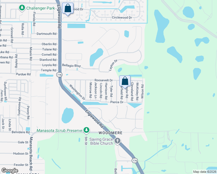 map of restaurants, bars, coffee shops, grocery stores, and more near 5838 Tyler Road in Venice