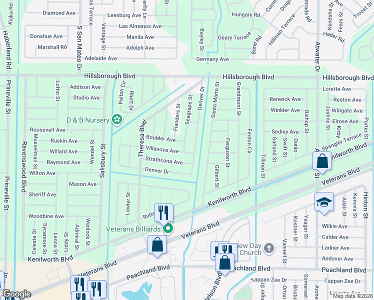map of restaurants, bars, coffee shops, grocery stores, and more near 19466 Villanova Avenue in Port Charlotte
