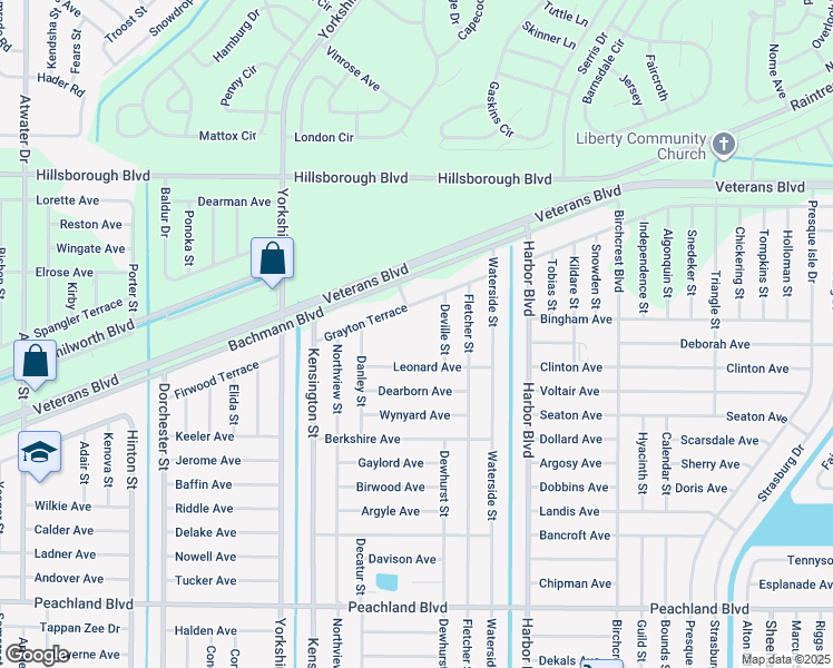 map of restaurants, bars, coffee shops, grocery stores, and more near 21281 Grayton Terrace in Port Charlotte