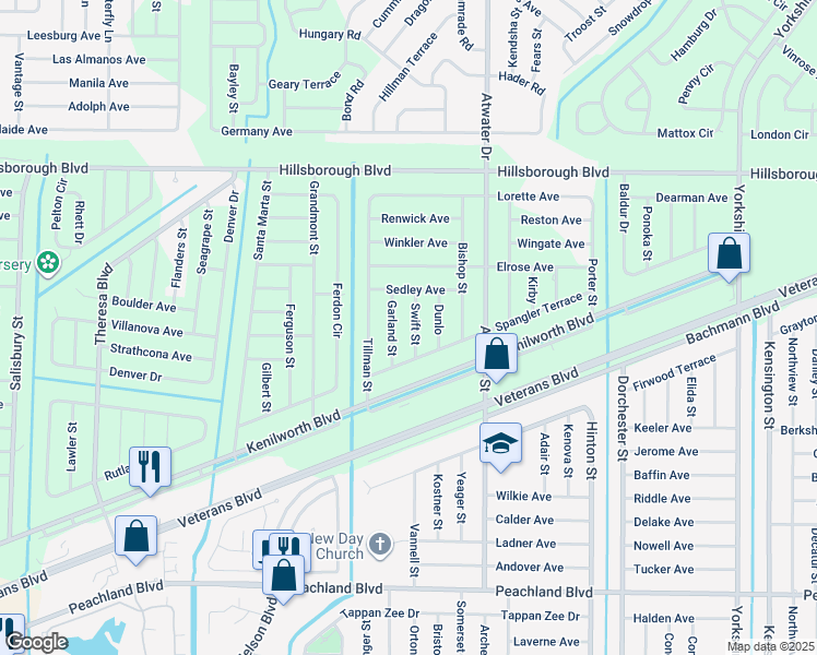 map of restaurants, bars, coffee shops, grocery stores, and more near 195 Swift Street in Port Charlotte