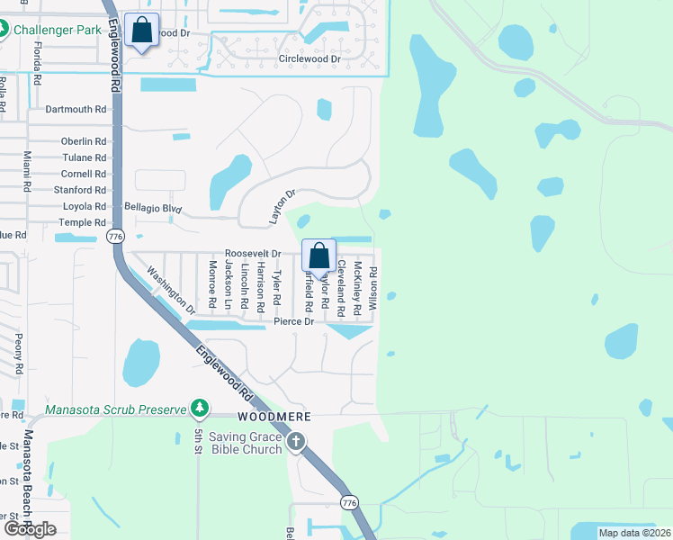 map of restaurants, bars, coffee shops, grocery stores, and more near 5824 Cleveland Road in Venice