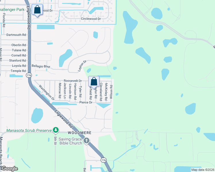 map of restaurants, bars, coffee shops, grocery stores, and more near 5823 McKinley Road in Venice