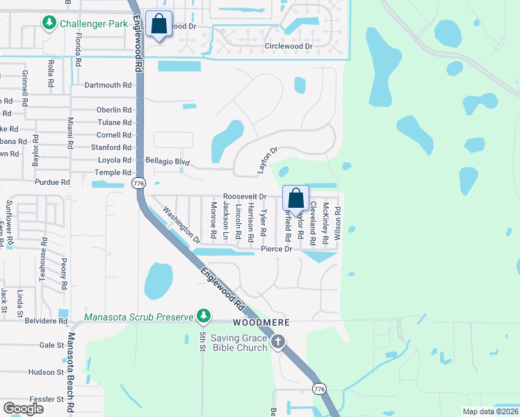 map of restaurants, bars, coffee shops, grocery stores, and more near 5824 Tyler Road in Venice