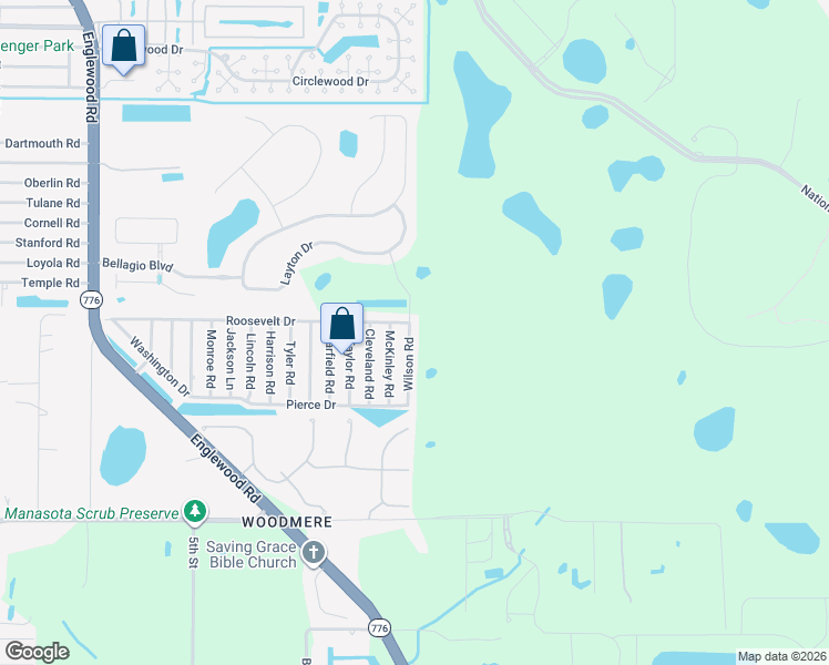 map of restaurants, bars, coffee shops, grocery stores, and more near 5823 McKinley Road in Venice