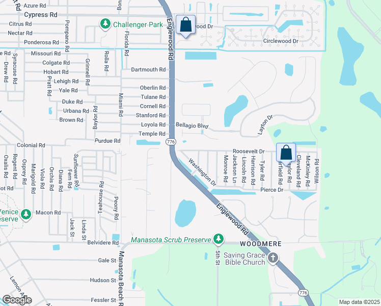 map of restaurants, bars, coffee shops, grocery stores, and more near 1331 Washington Drive in Venice