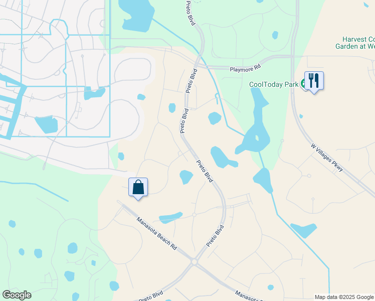 map of restaurants, bars, coffee shops, grocery stores, and more near Bianchi Street in Venice