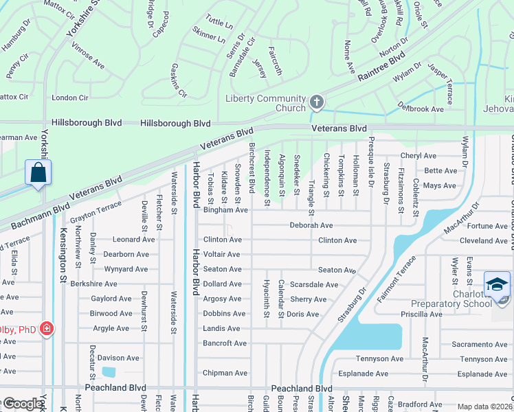 map of restaurants, bars, coffee shops, grocery stores, and more near 22010 Deborah Avenue in Port Charlotte