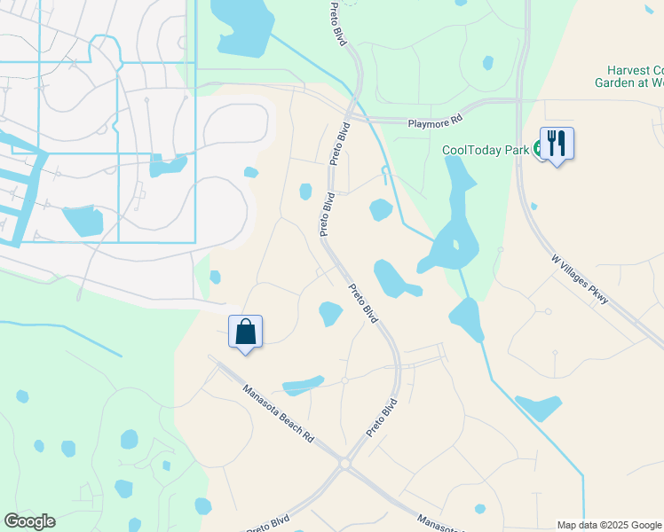 map of restaurants, bars, coffee shops, grocery stores, and more near Bianchi Street in Venice