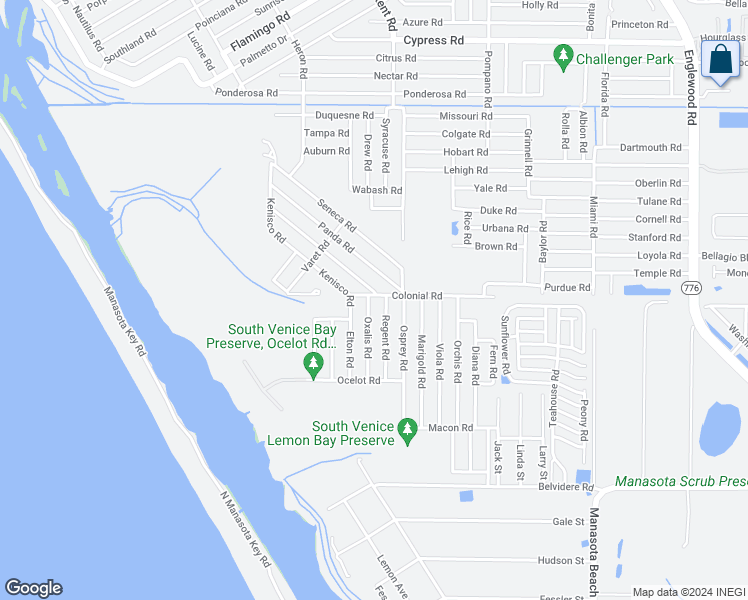 map of restaurants, bars, coffee shops, grocery stores, and more near 71 Euclid Road in Venice