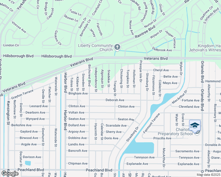 map of restaurants, bars, coffee shops, grocery stores, and more near 142 Snedeker Street in Port Charlotte