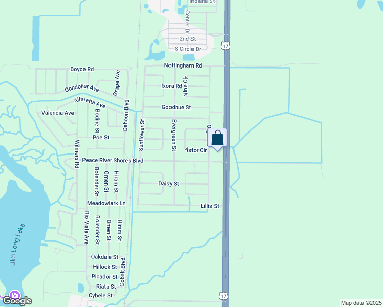 map of restaurants, bars, coffee shops, grocery stores, and more near 309 Astor Circle in Punta Gorda