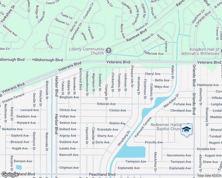map of restaurants, bars, coffee shops, grocery stores, and more near 133 Chickering Street in Port Charlotte