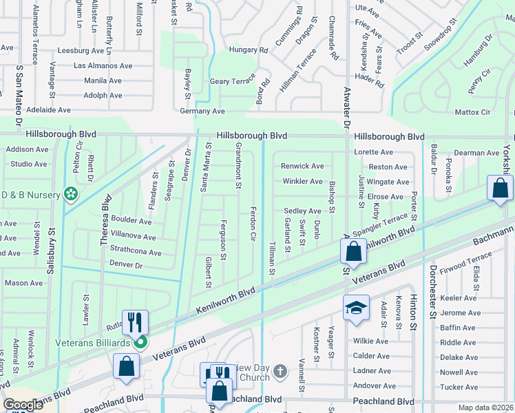 map of restaurants, bars, coffee shops, grocery stores, and more near 228 Ferdon Circle in Port Charlotte
