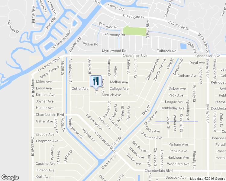 map of restaurants, bars, coffee shops, grocery stores, and more near 12383 College Avenue in Port Charlotte