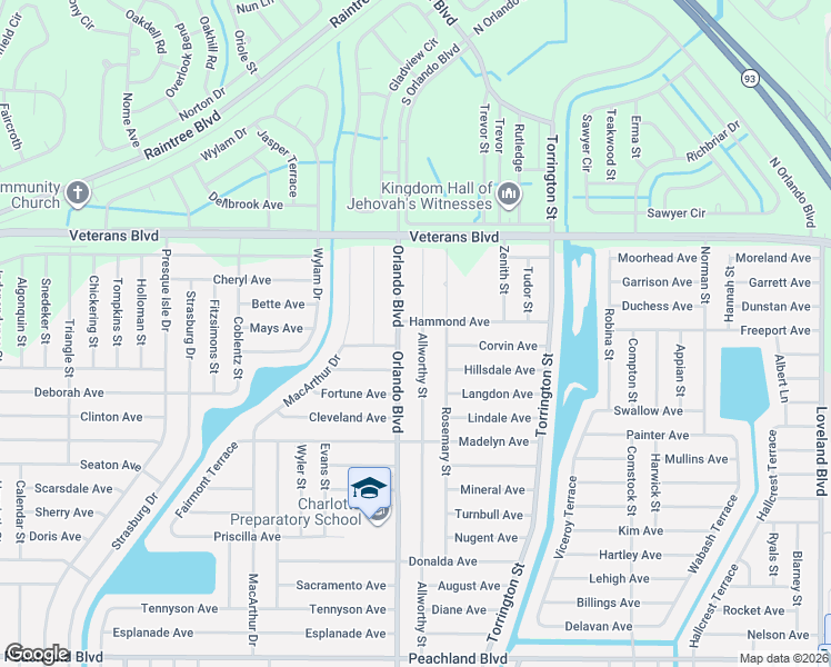 map of restaurants, bars, coffee shops, grocery stores, and more near 131 Orlando Boulevard in Port Charlotte