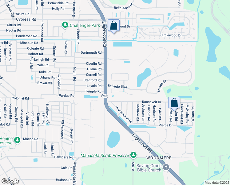 map of restaurants, bars, coffee shops, grocery stores, and more near 8949 Mondial Court in Venice